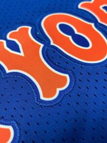 Atonmore 男士 18 蓝色棒球服，经典棒球衫，运动运动衫，纽扣刺绣训练健身服 - 藍色 - 查看 3