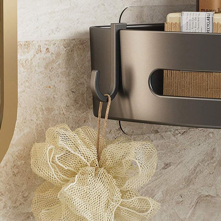 1/2/3pcs No-Drill Kitchen Corner Rack Organizer, Plastic Multi-Function Spice Shelf Wall Mount Bathroom Storage Rack Home Bathroom Decor Bathroom Organizer Summer Back To School - Multicolor - View 10