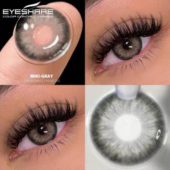  Lentes de contacto de color verde EYESHARE, lentes de ojos verdes de aspecto natural, lentes de contacto grises, lentes de ojos verdes para disfraz de Halloween y cosplay