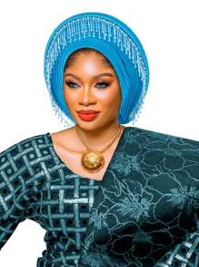 African Traditional & Latin American Fashion Solid Color Beaded Multi-Layer Faux Pearl Trim Overhead Hat For Women, Hand-Beaded Tassel Decor, Suitable For Daily Wear, Weddings, Parties, Mother's Day Gift Hair Sleep Cap - Nigerian Turban Hat - View 13
