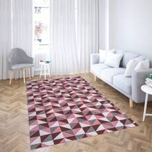Jacquard Rug 2.00 M X 1.40 M Non-Slip Geometric Living Room Office Bedroom - Dalla Merah - View 2