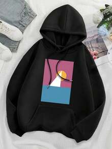 Geometric Sailboat Big Size Women Hoodie Hoodies For Women Hipster Water Sports Style