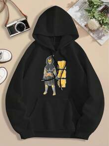 Cute Anime Assassin Knight Big Size Women Hoodie Sweatwomen Hoodies For Women Samurai Champloo Inspired Cartoon Character Design - Black - View 1