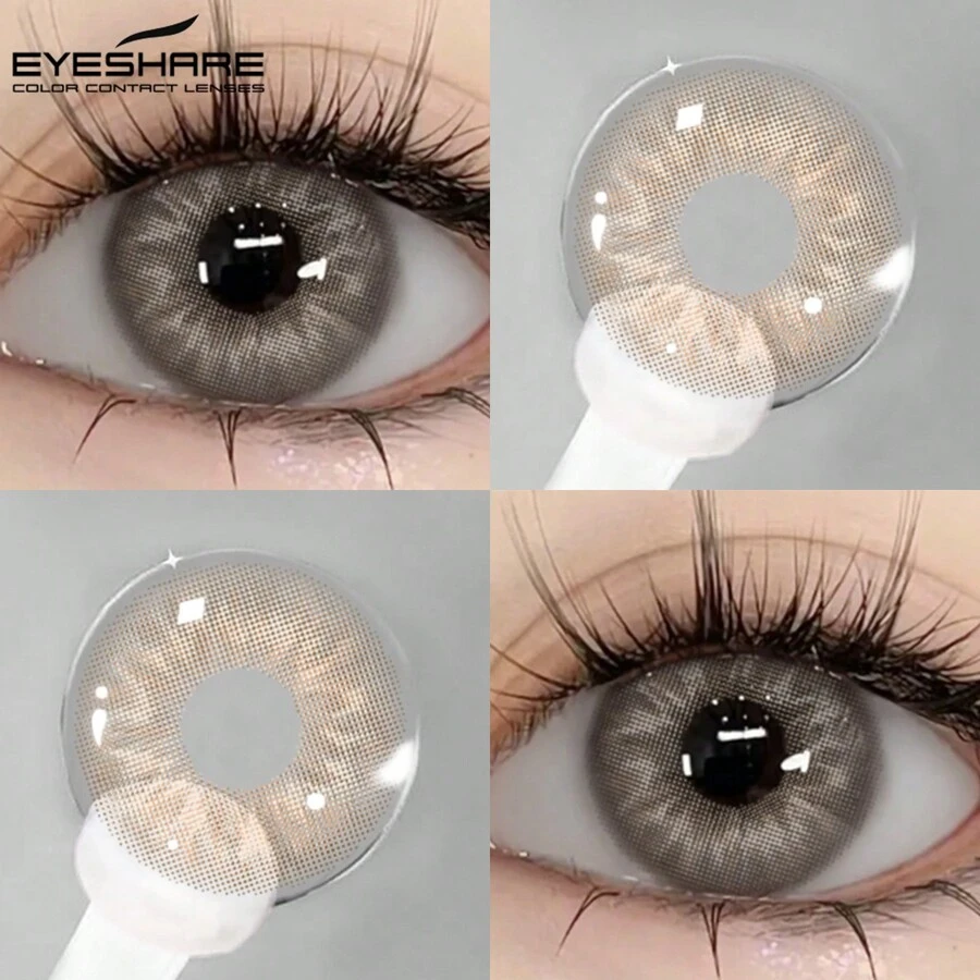 EYESHARE NEW 1 Pair Brown Colored Contact Lenses Eye Makeup 14.0mm Yearly Use Halloween Costume Cosplay