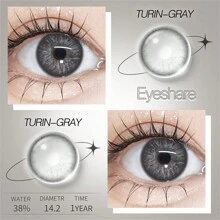 EYESHARE NEW 1 Pair Gray Gray Colored Contact Lenses Eye Makeup 14.2mm Yearly Use Halloween Costume Cosplay - TR-hUI - View 5