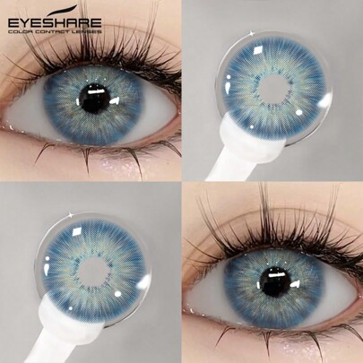 EYESHARE 1 Pair Purple Gray Colored Contact Lenses Eye Makeup 14.2mm Yearly Use Halloween Costume Cosplay