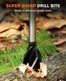 Bushcraft Gear For Survival, Bushscraft Hand Auger, Survival Tools,Bushcraft Auger,Scotch Eye Wood Auger Drill Bit For Camping And Bushcraft (Black) - Black - View 2