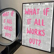 1 件复古报纸粉色流行语录海报艺术咖啡馆酒吧房间墙壁装饰无框架