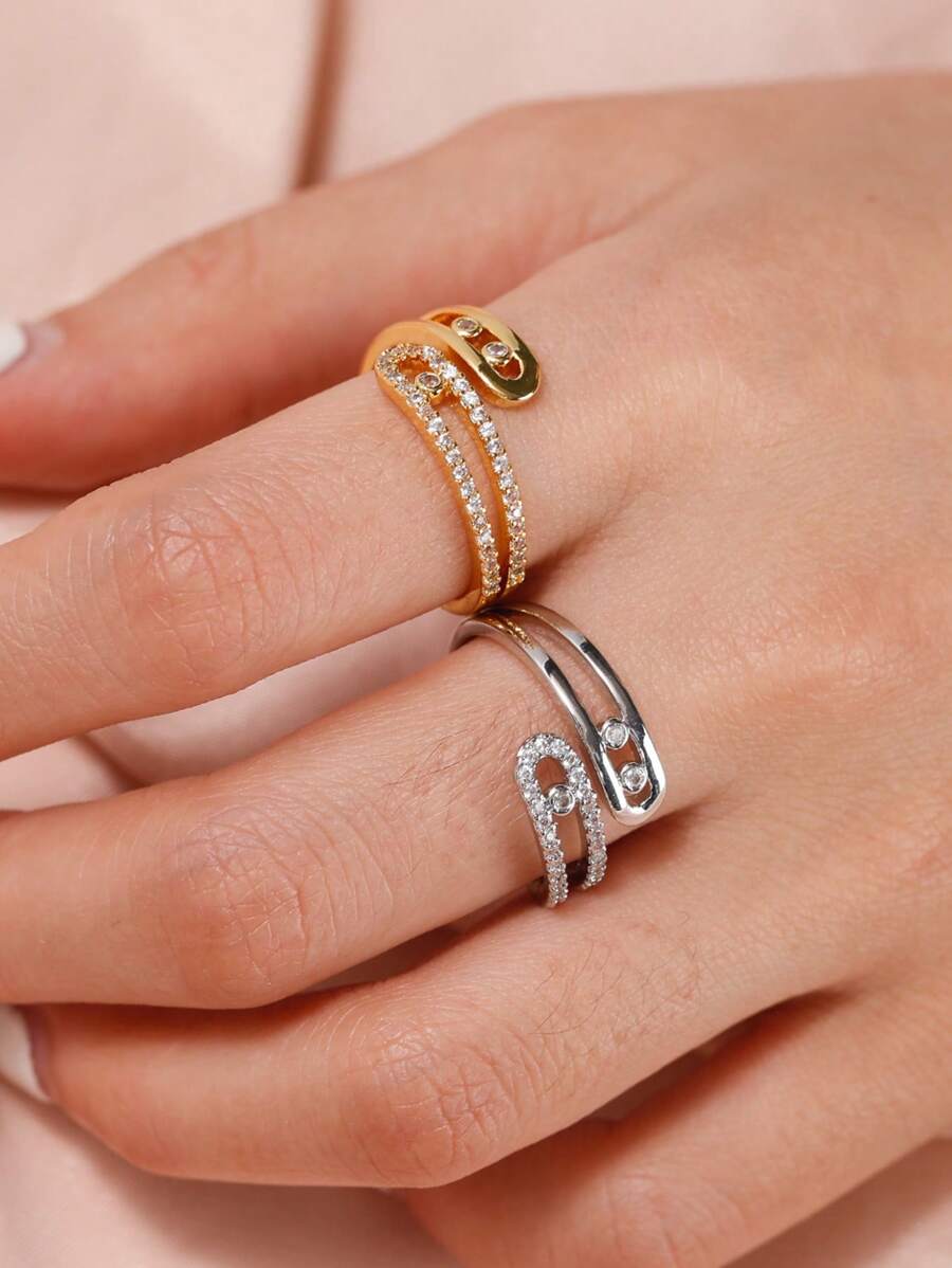 1pc Women's Minimalist Adjustable Geometric Ring, Suitable For Parties, Dates, Daily Wear, Eid Al-Fitr, Eid Al-Adha, Holiday Gifts