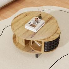 LITZEE Couchtisch, Drehtisch, Beistelltisch mit versteckter interner Ablage