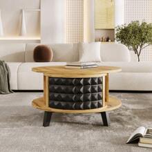 LITZEE Couchtisch, Drehtisch, Beistelltisch mit versteckter interner Ablage