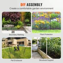 Garden Fence, 24in(H) X11ft(L) To 36.6in(H) X30in(L), Animal Barrier Fence, Underground Decorative Garden Fencing With 2 Inch To 2.5 Inch Spike Spacing, Metal Dog Fence For The Yard And Outdoor Patio, 5 To 28 Pack - 24in(H) X11ft(L) 2 Inch Spike Spacing 10 Pack - View 6