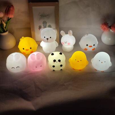 Cute Cartoon Shaped LED Night Light, Battery Powered Portable Mini Emergency Lamp, Bedroom Bedside Atmosphere Light, Perfect Gift For Friends, Family, And Students