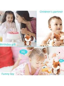Juguete de peluche de hámster parlante lindo de 16.5cm/6.5 pulgadas, muñeco de repetición y asentimiento, juguete de peluche con sonido repetitivo, juguete de peluche para niños, juguete de ratón, regalo de cumpleaños, juguete de rompecabezas de aprendizaje, juguete educativo, regalo de Navidad para bebés