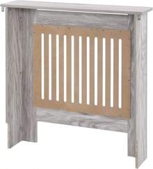 Radiator Cover Heater Cover Cabinet Radiator Shelf MDF Wood Vertical Slat White Grey Radiator Covers Living Room Furniture - Grey - View 5