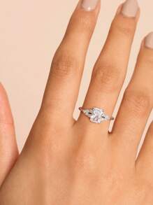 1pc Simplicity Fashionable Oval Zirconia Rings S925 Sterling Silver For Women Wedding Engagement Ring Fine Jewelry For Girlfriend Birthday Gift