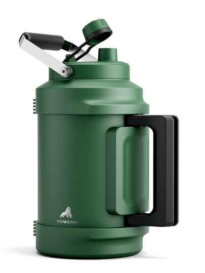 1 Gallon Insulated Water Bottle For Sports: 2-In-1 Straw Spout Lid, Dual Handle, Leakproof, Keep Cold 48H, 128oz Stainless Steel Water Jug For Outdoors, Hiking, Cycling, Camping, Fishing (Forest)