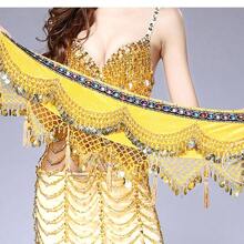 Belly Dance Costume Waist Chain, Tower Shaped Hanging Coin Tassel Waist Chain, Hip Scarf, Dance Costume, Practice Waist Scarf, Dance Performance Costume - Multicolor - View 21