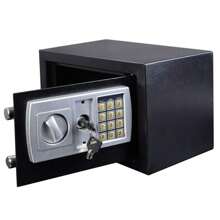 Lucn 8.5L Medium Fireproof Digital Steel Safe Electronic Security Office Home Money Cash Safety Box, Top Digital Safe Box Large Space With 2 Keys, Full-Digit Keypad And 2 Bolts, 8.5L Electronic Password Security Safe Money Cash Deposit Box Office Home Safe Password Key Anti-Theft Safe Box, Wall Mounted Home Safety Security Lock Box, 8.5L (31*20*20 Cm, Black) - Black - View 6