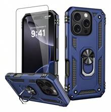 Kit protector de teléfonos, COMBO Funda de uso rudo + mica de vidrio compatible con MOT, SAM, HONOR, XM, ZTE y VIVO - Azul - Ver 2