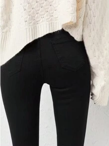 Black Skinny Fit Ankle High Waist Jeans