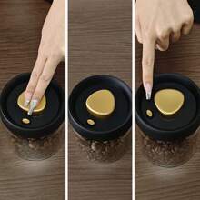 1 pieza Canister de vidrio borosilicato de alta calidad, para granos de café y almacenamiento en la cocina - Capacidad de 480 ml / 860 ml / 1150 ml / 1720 ml - Transparente - Excelente para mantener la frescura y el aroma