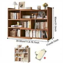 Wooden Shelf Bookcase Shelving 4 Tier Display Storage Unit Stand Stretchable