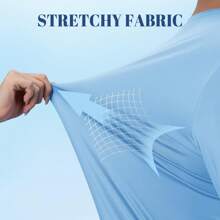 KEFITEVD Men's Long Sleeve Shirts UPF 50+ UV Sun Protection Athletic Shirts For Hiking Running Workout Rash Guard - 藍色 - 查看 5