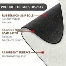 1pc 16"*24" 18"*30" HOME Square Carpet, Polyester Floor Mat, 160g Weight, Simple Home Dog Footprint Pattern Non-Slip Door Mat, Corridor Kitchen Bathroom Balcony Mat, Bathroom Mat Outdoor Carpet, Home Indoor And Outdoor Decoration Carpet Mat - Multicolor - View 2