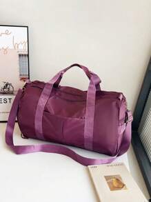 1pc Large Capacity Luggage Bags, Travel Bags, Travel Storage Bags, Airport Travel Clothing, Travel Supplies, Luggage Bags, Back To School, Student Bags, Eid Gift Ideas, Women, Girls, Valentine's Day Gifts, For Mom, Birthday Gifts, Mom, Friends, Gym Bags Bag For School School Accessories School Stuff - Red Violet - View 2