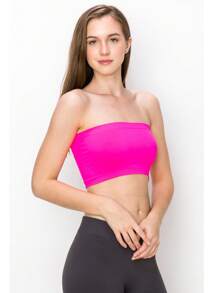 KURVE SEAMLESS MINI BANDEAU TUBE TOP - Neon Fuschia - View 4