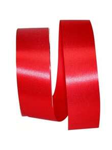 1pc 3.8cm*45m Satin Ribbon Craft Flower Ribbon Colors To Choose Ribbon For Eternal Flower Decoration Arrangement Craft - Red - View 3