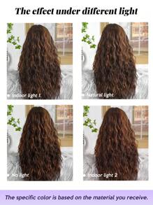 Tóc giả tổng hợp dài 28 inch, kiểu gợn sóng, không có mái: Ngoại hình tự nhiên, chịu nhiệt, phù hợp cho các bữa tiệc, cosplay và sử dụng hàng ngày. - Màu nâu highlight - Xem 7
