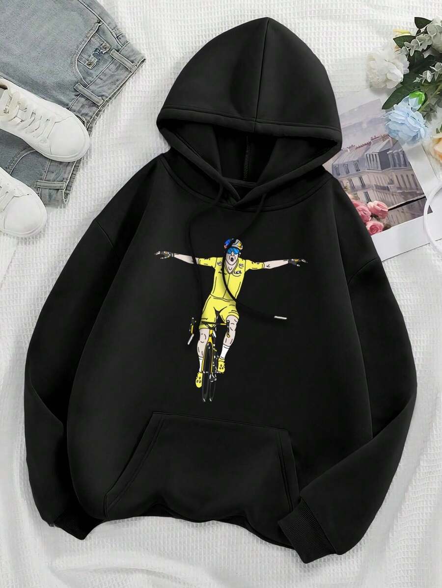 Wout Van Aert's Stage 4 Cycling Victory In France - Women's Cartoon Cervélo Bike Sweatwomen Hoodies (Belgium) - màu đen - Xem 1