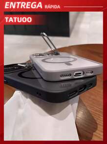 Magnetic Phone Case With Lens Holder, Clear Hard Case With Color Matching Lens Film, Compatible With IPhone 16/16Pro/16Plus/16ProMax - 黑色 - 查看 7