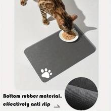 1 pièce de tapis d'alimentation pour chat/chien, tapis absorbant et antidérapant imperméable, facile à nettoyer, prévient les déversements et les salissures de nourriture