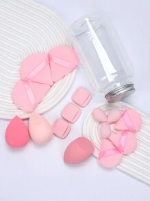 15个化妆海绵套装，含收纳盒，包括3个普通化妆海绵、3个迷你化妆海绵、3个粉扑、3个迷你粉扑和3个迷你指套粉扑。适用于化妆、家居装饰、梳妆台、旅行、卧室等场合。产品包含粉扑、美妆蛋、粉扑、化妆海绵等，价格实惠，适合作为圣诞礼物、化妆品、化妆工具等。此外，它也是送礼佳品，适合送给女性，是圣诞礼物的理想选择。此外，它也是旅行必备品。 - 彩色 - 查看 6