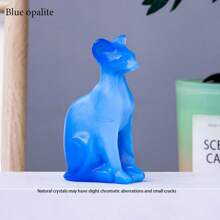1 pièce Statue de chat sans poils en cristal naturel, dans de nombreuses couleurs. Ornement artisanal mignon d'animal, sculpture énergétique. Cadeau de guérison pour les amateurs de chats