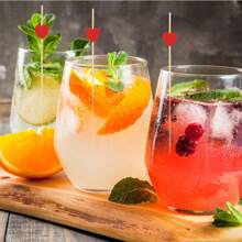 200/100/80/50/30/20 件/套红心签、水果签、甜点签、开胃菜签、水果串签、纸杯蛋糕装饰签、三明治签、长签，适用于情人节、生日、婚礼、派对等，学校用品 - 彩色 - 查看 6