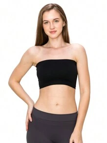 KURVE SEAMLESS MINI BANDEAU TUBE TOP - Black - View 1