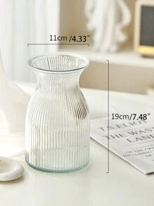 1 Piece Glass Vase, 7.48 Inches Tall, Modern Minimalist Design, Home Decor, Centerpiece For Wedding Tables, Suitable For Wedding, Christmas, Halloween, Valentine's Day Gifts Birthday Graduation
