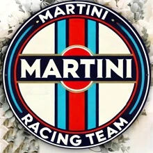 1 pieza Cartel de metal vintage de 8x8 pulgadas del equipo de carreras de Martini, arte de pared resistente al agua y al óxido para hogar, cafetería, bar, apartamento, restaurante, sala de estar, idea de regalo única, estilo al azar