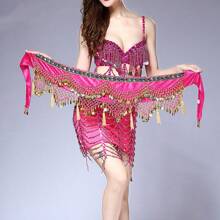 Belly Dance Costume Waist Chain, Tower Shaped Hanging Coin Tassel Waist Chain, Hip Scarf, Dance Costume, Practice Waist Scarf, Dance Performance Costume - Multicolor - View 9