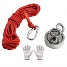 500kg 75mm Strong Magnet Fishing Metal Detector 10m Rope Double Side Neodymium - Silver - View 6
