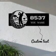 1 szt. Spersonalizowany spersonalizowany metalowy znak ścienny do golfa: styl vintage, materiał metalowy, montowany na ścianie, oznakowanie