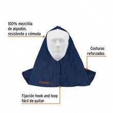 KIT 4 PZ-Welding Protection, Denim Hood, Truper - Navy Blue - View 2