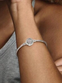 1Pc Elegant 16-21CM Flower Bracelet Bead Snake Bone Bracelet For Women Girlfriend Gift Ladies Fine Jewellery - Flower Cluster Foundation Chain - View 2