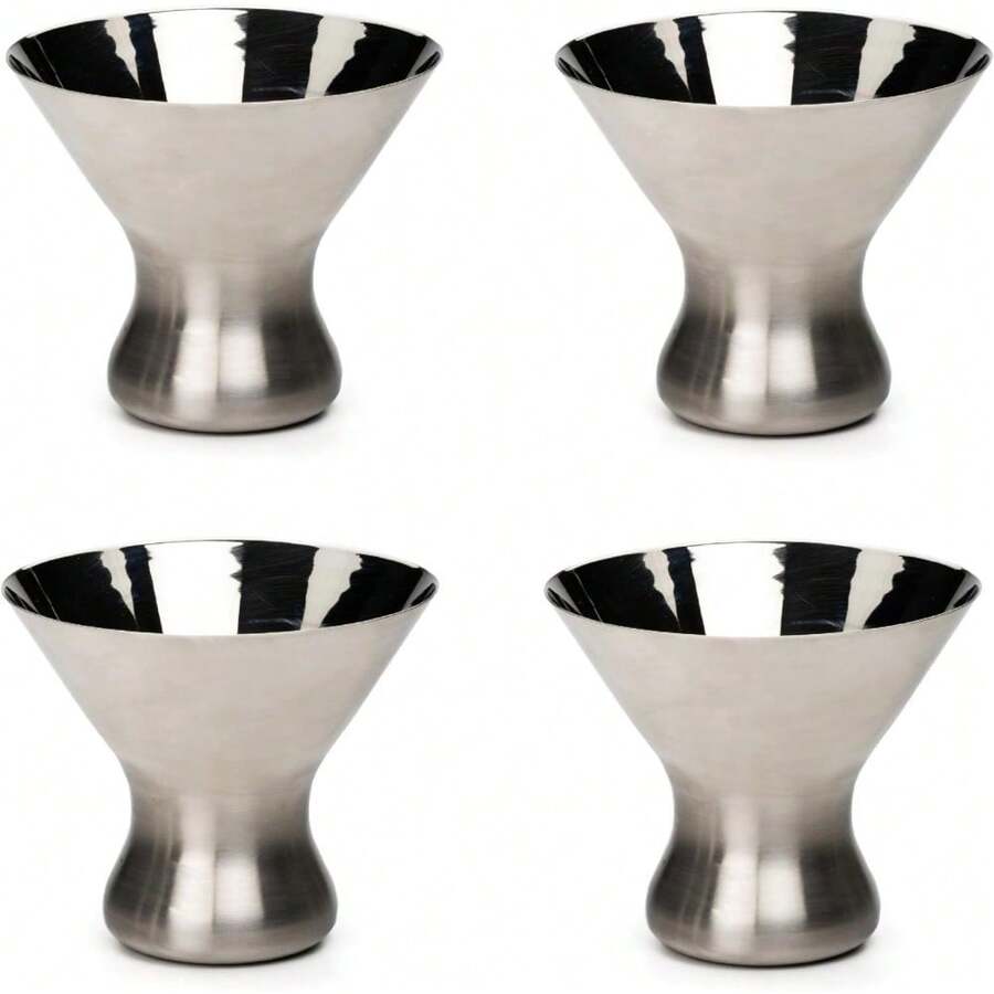 Endurance 18/8 Stainless Steel 8 Ounce Stemless Martini Glass, Set Of 4 - Multicolor - View 1