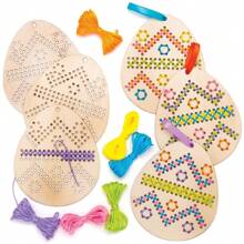 Wooden Egg DIY Loom Set, Colorful Thread Weaving Hand-Hung Decoration, Suitable For Easter Party Activities