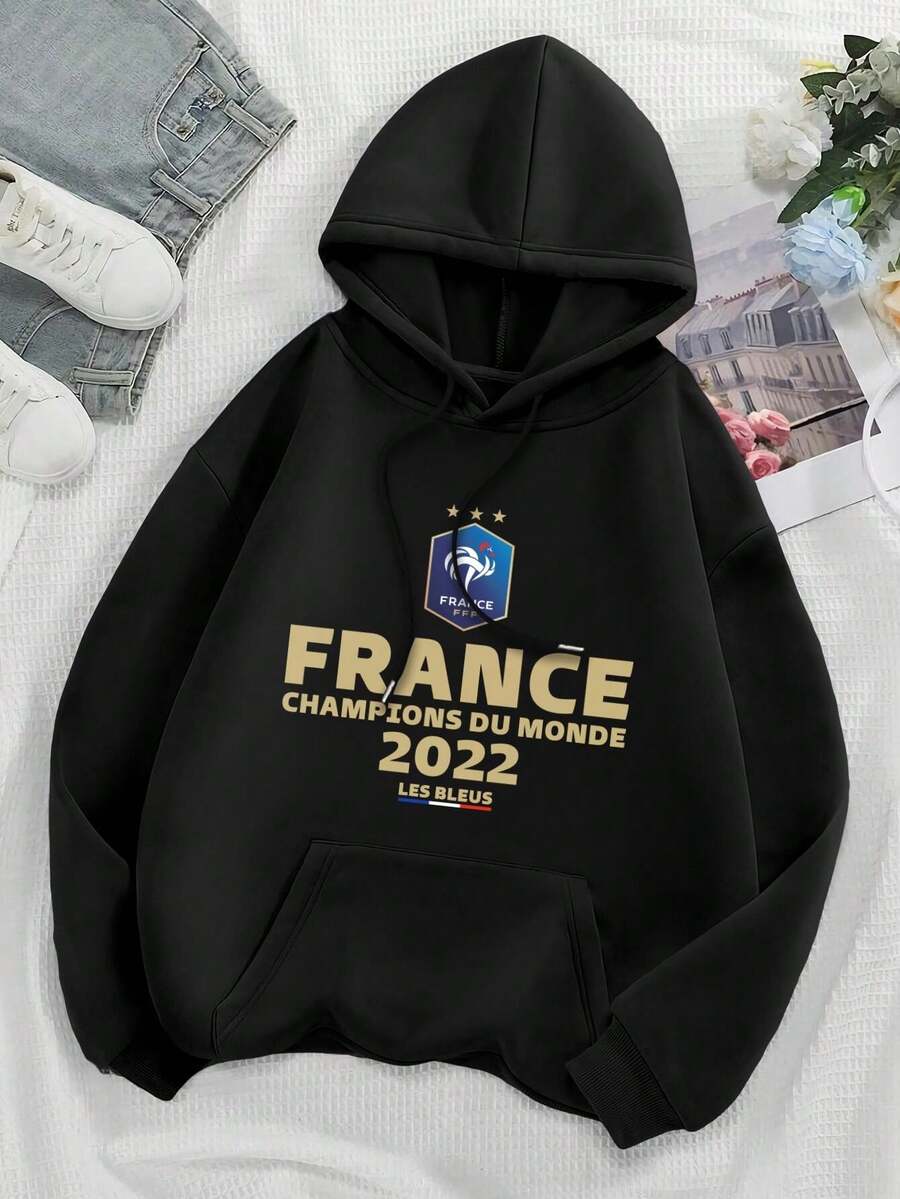 France World Cup Champions Big Size Women Hoodie Ladies Jacket Football France Flag French Pride Soccer - Black - View 1